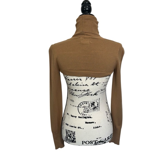 Yummy Sweater Co. Camel Color‎ Turtleneck Knit Shrug XS - Picture 4 of 9